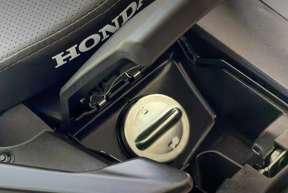 Official Honda Dio external fuel-fill detail
